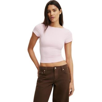 Cotton On Womens Hold Me Scoop Back Tee in Light Pink at Nordstrom, Size Xx-Small
