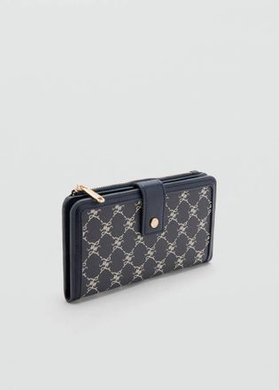 Mango Portafoglio grande stampa logo navy - Donna - Taglia unica - MANGO