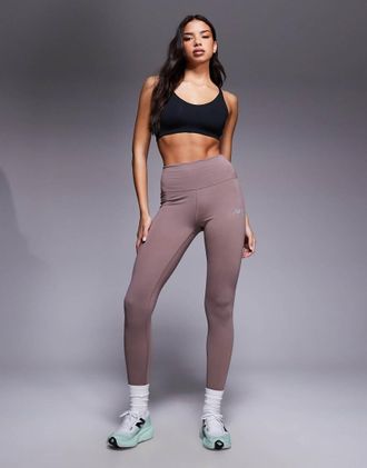 New Balance Harmony - Leggings marroni a vita alta-Marrone
