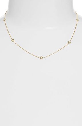 Roberto Coin Diamond Station Necklace in White at Nordstrom, Size 16 In