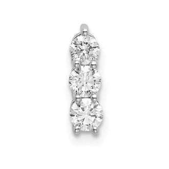 Diamond2Deal 14K White Gold Lab Grown Diamond 3-stone Pendant (0.34ct, VS, G-H)