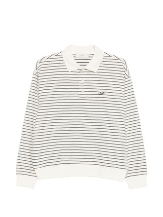 Dunst gestreiftes Baumwoll-Poloshirt