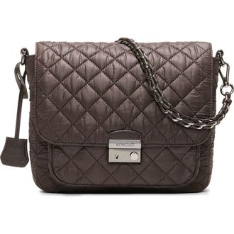 MZ Wallace Medium Crosby Lock Quilted Nylon Crossbody Bag in Espresso at Nordstrom
