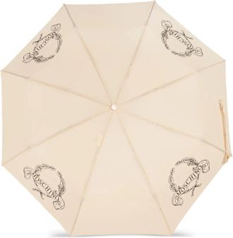 Moschino logo-print umbrella - unisex - Polyester - One Size - Neutrals
