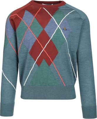 Vivienne Westwood Truien & Vesten, Heren, Veelkleurig, L, Katoen, Argyle Trui