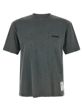 SATISFY Gray Cotton Mens T-Shirt