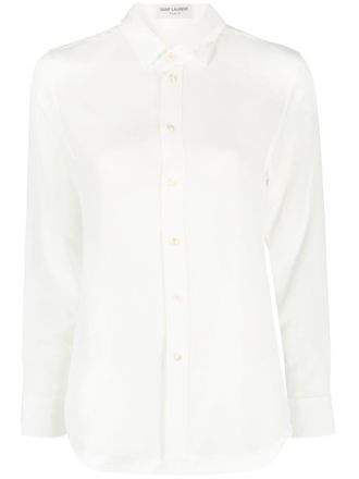 Saint Laurent classic collar silk shirt - White
