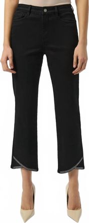 Joseph Ribkoff Embellished Cropped Denim Jeans In Black