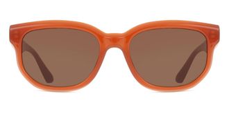 LMNT Sunglasses Round Full Rim Plastic Womens Prescription Sunglasses Orange Size 54 - LMNT