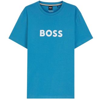 HUGO BOSS Heren T-shirt katoen met logo (Turquoise/Aqua)