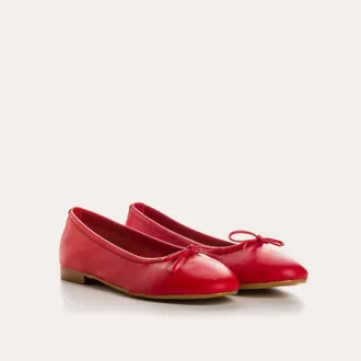 Reqins Womens Carmen Cuir Flat In Red