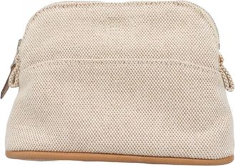 Herm&egrave;s Ivory Toile H Pouch (Pre-Owned)