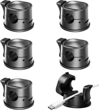 OEM Sujetacables Autoadhesivos - Clips Giratorios - Organizaci&oacute;n De Cables De Escritorio - Mecanismo De Resorte De Una Sola Mano - 3x3x2 Cm - Negro