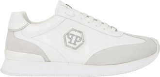 Philipp Plein Runner Hexagon Patch - unisex - Sneakers - Wit - 47 EU - Leer - Schoenen