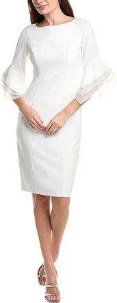 Adrianna Papell Knit Crepe Tiered Sleeve Dress