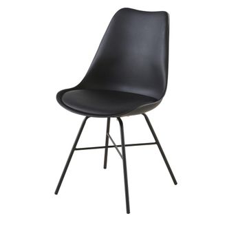 Maisons du monde Silla negra con patas de acero negro