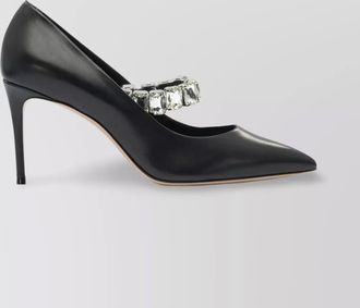 Casadei embellished strap pointed toe stiletto heel