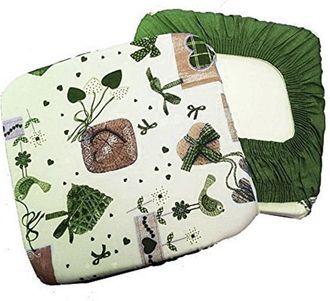 Trade Shop Trade Shop - 6 Coprisedia Cuscini Con Fascia Elastico Cuscino Per Sedie Colore Verde Shabby