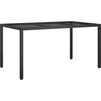 vidaXL Garden Dining Table Black 150 x 90 x 75 cm Poly rattan Vidaxl