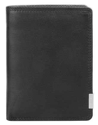 Bodenschatz Geldb&ouml;rse BODENSCHATZ, Herren, schwarz, Leder, beschichtet, leicht gl&auml;nzend, Kleinlederwaren Geldb&ouml;rse, echt Leder