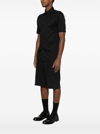 Emporio Armani Short-Sleeve Cotton Shirt - Black