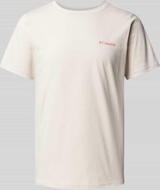 Columbia T-Shirt mit Label-Print in Sand, Gr&ouml;&szlig;e L