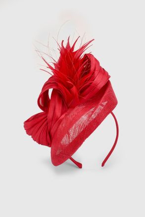 Karen Millen Womens Asymmetric Headband Fascinator - Red - One Size