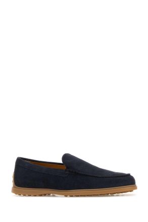 Tod's Mens Navy Blue Suede Loafers Notte Mocassini