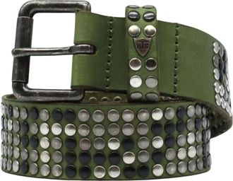 HTC 5.000 Studs Color Belt - Heren - Riemen - Groen - 100 CM - Leer - Accessoires