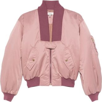 Chloé Bomber crop con zip - Rosa