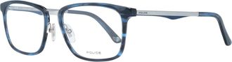 Police Blauwe Rechthoekige Optische Brillen voor Mannen - Heren - Brillen - Blauw - ONE Size - Accessoires