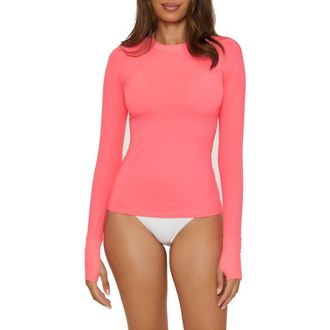 BECCA by Rebecca Virtue Boost Long Sleeve Rashguard in Coral Reef at Nordstrom Rack, Size Medium