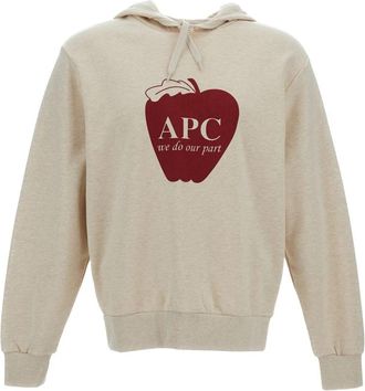 A.P.C. Hoodies - Heren - Hoodies - Beige - M - Katoen - Hoodies & sweatvesten