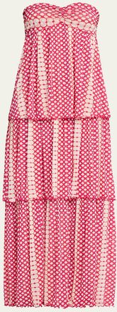 Diane Von F&uuml;rstenberg Joanne Tiered Polka Dot Maxi Dress
