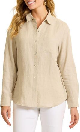 Tommy Bahama Coastalina Linen Button-Up Shirt in Natural at Nordstrom, Size X-Large