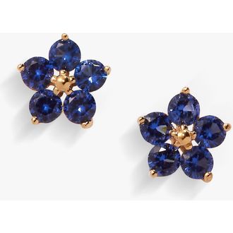Alex and Ani Crystal Forget-Me-Not Flower Earrings in Gold at Nordstrom