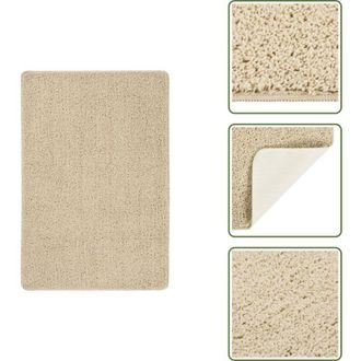 vidaXL The Living Store Tappeto Shaggy Crema 140x200 cm Antiscivolo - Tappeto antiscivolo