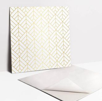 Tulup Pannelli da Parete Autoadesivi - Decorativi - Parete Piastrelle - 9 Pezzi Piastrelle - 9x30x30 cm - Geometria Aurea