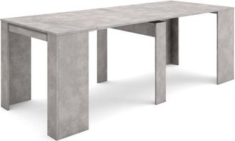 Skraut Home Consolle allungabile, Tavolo consolle allungabile, 220, Per 10 persone, Tavolo da pranzo, Stile moderno, Cemento - Skraut Home