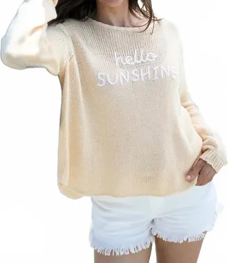 Wooden Ships Hello Sunshine Crew Sweater In Beige