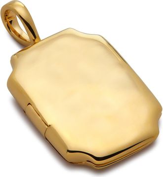 Monica Vinader Signature Locket in 18Ct Gold Vermeil at Nordstrom
