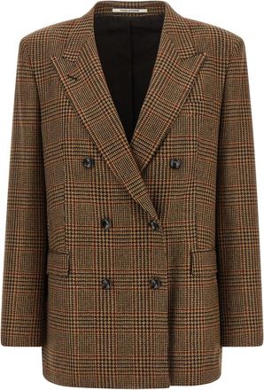 Tagliatore Brown Peaked Lapel Blazer