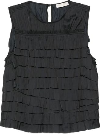 Ulla Johnson Top Quinn con ruches - Nero