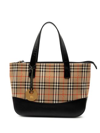 Burberry 2000-2017 Haymarket Check Canvas tote bag - women - Canvas/Leather - One Size - Brown