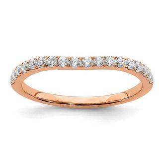 Diamond2Deal 14k Rose Gold Lab Grown Diamond Wedding Band Ring 0.33Ct Clarity- VS Color- G-H