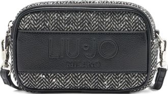 Liu Jo mini sequin-embellished herringbone cross-body bag - Black