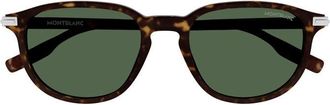Montblanc MB0276S002 Tortoiseshell Square Full Rim Sunglasses - Brown