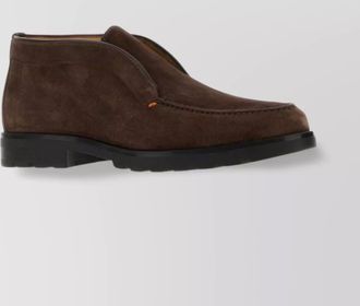 Santoni slip-ons desert suede loafers rubber sole
