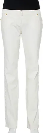Roberto Cavalli White Denim Straight Leg Jeans