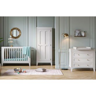 Vox Dormitorio completo con cuna paneles de melamina blanco